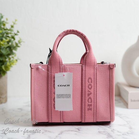 NWT Coach CS618 Smith Mini Tote Crossbody in Silver/Light Blush - Picture 6 of 10